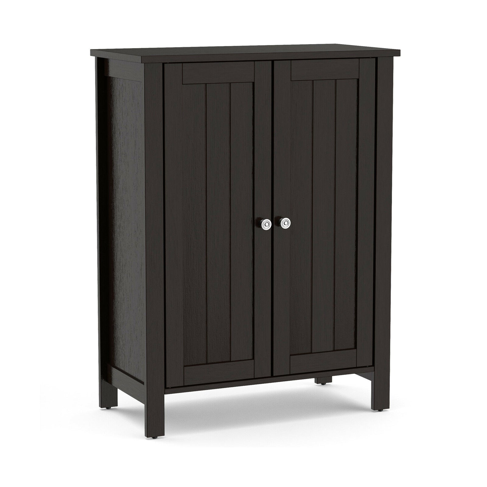 2-Door Bathroom Floor Storage Cabinet Space Saver Organizer